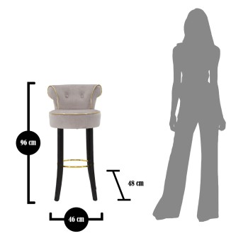 LUXUSNÍ ŠEDÁ BAROVÁ STOLIČKA