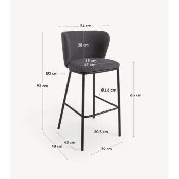 Žinylková stolička Ciselia, výška sedáku 65 cm