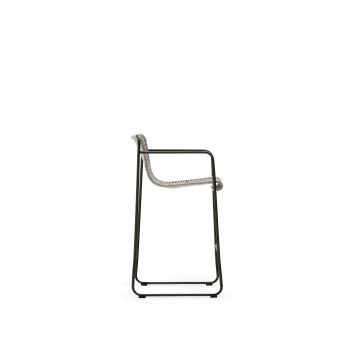 Stolička Maurina ze zelené pozinkované oceli a lana