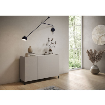 Solaria Gloss White - 3dveřový bufet Š. 130 H. 40 V. 84