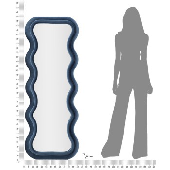 Nástěnné zrcadlo EMILY BLUE VELVET