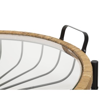 Stůl Cebu se sklem a kolečky