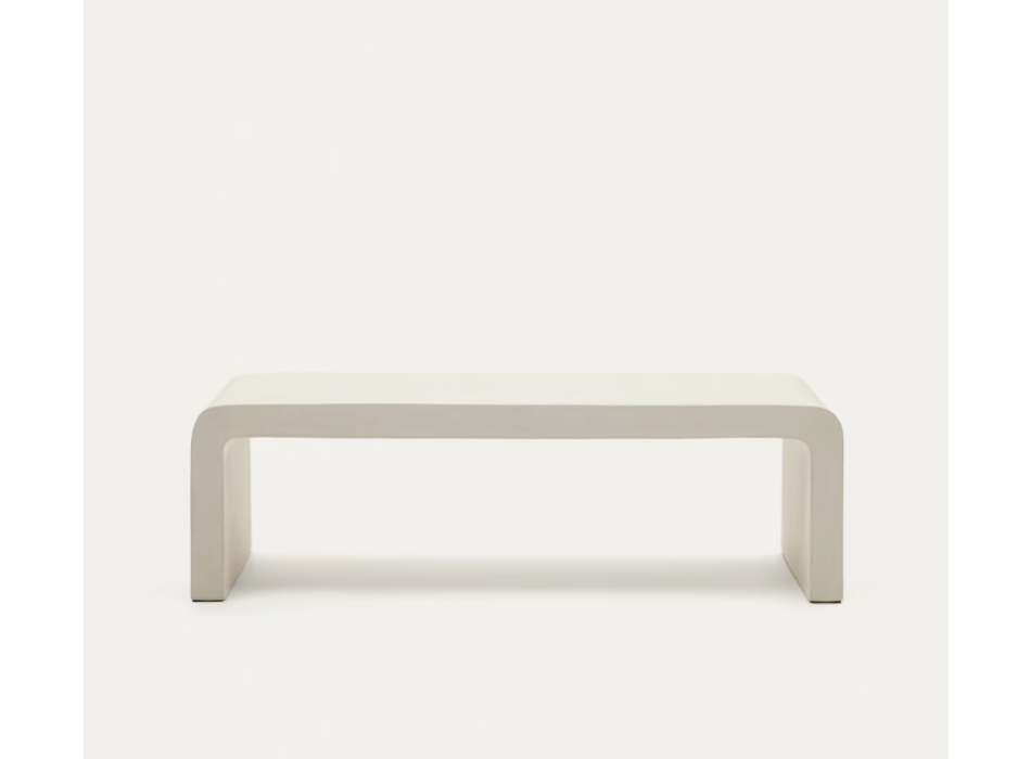 Konferenční stolek Aiguablava z bílého betonu 135 x 65 cm