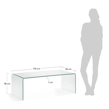 Konferenční stolek Burano 110 x 50 cm průhledný