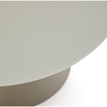 Konferenční stolek Wilshire z matného tvrzeného skla a lakované oceli Ø80cm