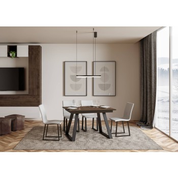 Stůl Bernadette - Rozkládací stůl 90x120/180 cm Bernadette s rámem z bílého jasanu a antracitové barvy