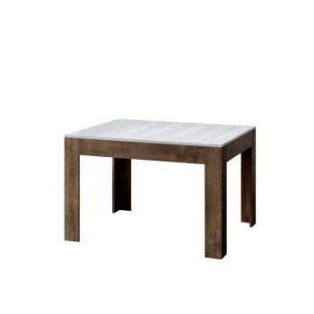 Bibi Stůl - Rozkládací stůl 90x120/180 cm Bibi Mix s bílou vrchní deskou Spatula a antracitovou podnoží Spatula