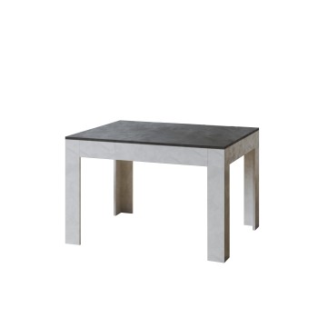 Bibi Stůl - Rozkládací stůl 90x120/180 cm Bibi Mix s bílou vrchní deskou Spatula a antracitovou podnoží Spatula