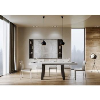 Stůl Bridge - Rozkládací stůl 90x140/244 cm Bridge s rámem z bílého jasanu a antracitu