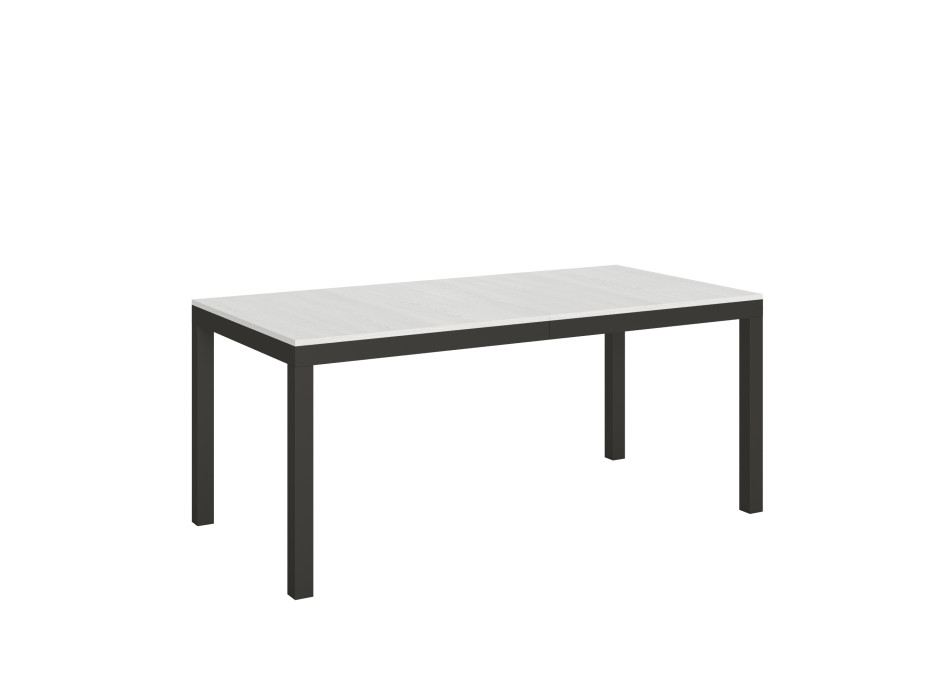 Stůl Everyday Evolution s antracitovými nohami a rámem D.90 - Rozkládací stůl 90x180/440 cm Everyday Evolution Bílý jasan s antracitovými nohami a rámem