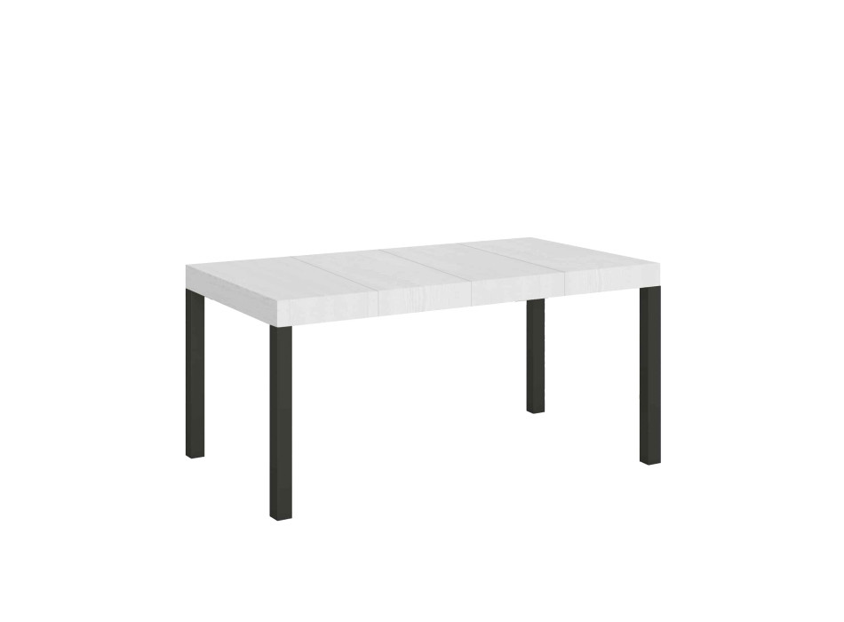 Stůl Everyday Premium s antracitovými nohami D.90 - Rozkládací stůl 90x130/390 cm Everyday Premium Bílý jasan s antracitovými nohami