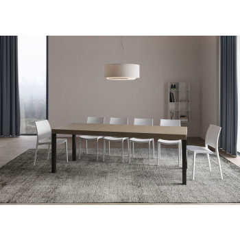Stůl Everyday Premium s antracitovými nohami D.90 - Rozkládací stůl 90X140/400 cm Everyday Premium Bílý jasan s antracitovými nohami