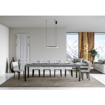 Stůl Everyday Premium s antracitovými nohami D.90 - Rozkládací stůl 90x160/420 cm Everyday Premium Bílý jasan s antracitovými nohami