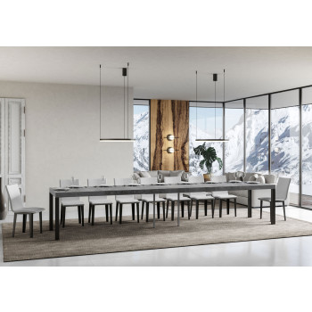 Stůl Everyday Premium s antracitovými nohami D.90 - Rozkládací stůl 90x160/420 cm Everyday Premium Bílý jasan s antracitovými nohami