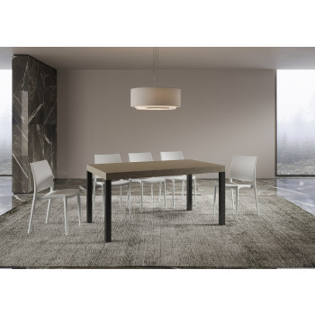 Stůl Everyday Premium s antracitovými nohami D.90 - Rozkládací stůl 90x160/420 cm Everyday Premium Bílý jasan s antracitovými nohami