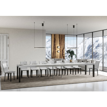 Stůl Everyday Premium s antracitovými nohami D.90 - Rozkládací stůl 90x160/420 cm Everyday Premium Bílý jasan s antracitovými nohami