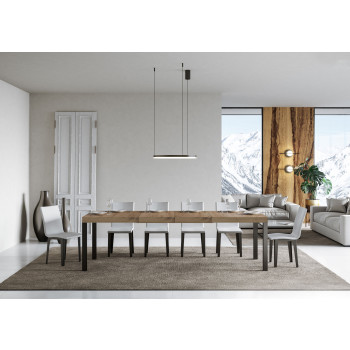 Stůl Everyday Premium s antracitovými nohami D.90 - Rozkládací stůl 90x160/420 cm Everyday Premium Bílý jasan s antracitovými nohami
