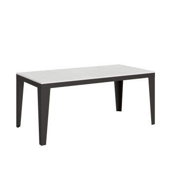 Stůl Flame Evolution s antracitovými nohami a rámem D.90 - Rozkládací stůl 90x180/440 cm Flame Evolution Bílý jasan s antracitovými nohami a rámem
