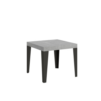Stůl Flame s antracitovými nohami D.90 - Rozkládací stůl 90/246x90 cm Flame bílý jasan s antracitovými nohami