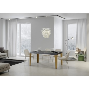 Stůl Flame Gold - Rozkládací stůl 90x130/234 cm, rám Flame White Ash Gold