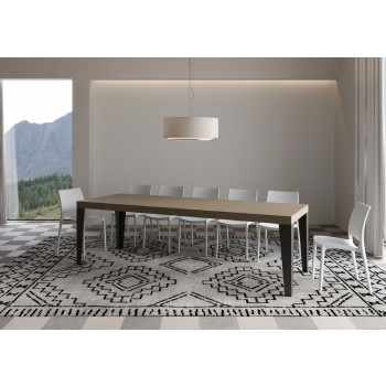 Stůl Flame Premium s antracitovými nohami D.90 - Rozkládací stůl 160/264x90 cm Flame Premium bílý jasan s antracitovými nohami