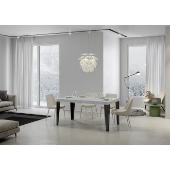 Stůl Flame Premium s antracitovými nohami D.90 - Rozkládací stůl 160/264x90 cm Flame Premium bílý jasan s antracitovými nohami