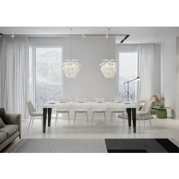 Stůl Flame Premium s antracitovými nohami D.90 - Rozkládací stůl 160/264x90 cm Flame Premium bílý jasan s antracitovými nohami