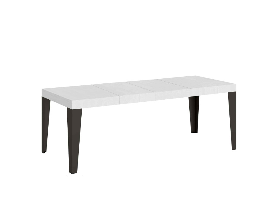 Stůl Flame Premium s antracitovými nohami D.90 - Rozkládací stůl 160/264x90 cm Flame Premium bílý jasan s antracitovými nohami