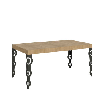 Karamay Premium stůl s antracitovými nohami D.90 - Rozkládací stůl 140/400x90 cm Karamay Premium bílý jasan s antracitovými nohami