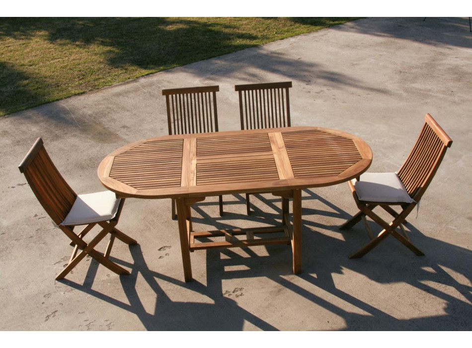 STŮL LIPARI 120/180x90 + 6 SKLÁDACÍCH ŽIDLÍ