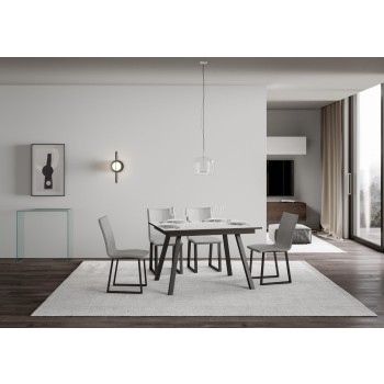 Stůl Mirhi - Rozkládací stůl 90x120/180 cm Mirhi s rámem z bílého jasanu a antracitové barvy