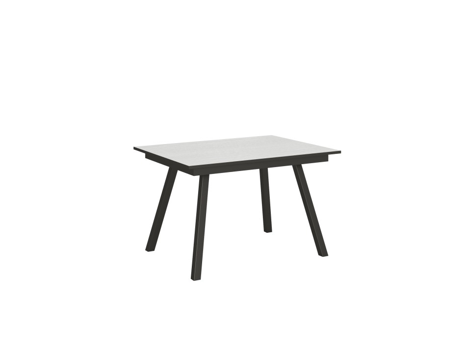 Stůl Mirhi - Rozkládací stůl 90x120/180 cm Mirhi s rámem z bílého jasanu a antracitové barvy
