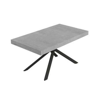 Stůl Niket s antracitovými nohami a 2 přístavbami D.80 - Rozkládací stůl Niket 80x160/244 cm, bílý jasan, antracitové nohy