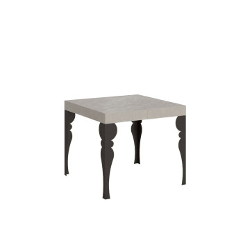 Paxon stůl s antracitovými nohami D.90 - Rozkládací stůl 90/246x90 cm Paxon bílý jasan s antracitovými nohami