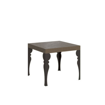 Paxon stůl s antracitovými nohami D.90 - Rozkládací stůl 90/246x90 cm Paxon bílý jasan s antracitovými nohami