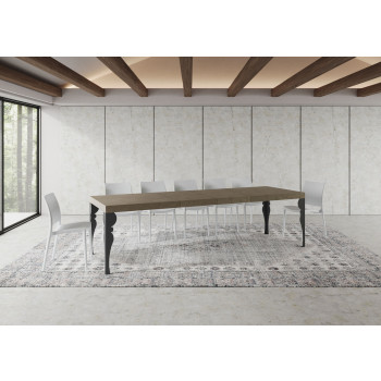 Paxon Premium stůl s antracitovými nohami D.90 - Rozkládací stůl 200/460x90 cm Paxon Premium bílý jasan s antracitovými nohami