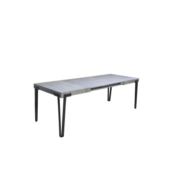 Stůl Rio - Rozkládací stůl 90x160/264 cm Rio s rámem z bílého jasanu a antracitové barvy