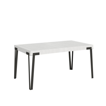 Stůl Rio - Rozkládací stůl 90x160/264 cm Rio s rámem z bílého jasanu a antracitové barvy