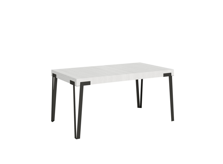 Stůl Rio - Rozkládací stůl 90x160/264 cm Rio s rámem z bílého jasanu a antracitové barvy