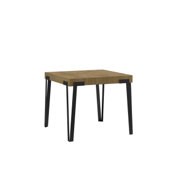 Stůl Rio - Rozkládací stůl 90x90/246 cm Rio s rámem z bílého jasanu a antracitové barvy