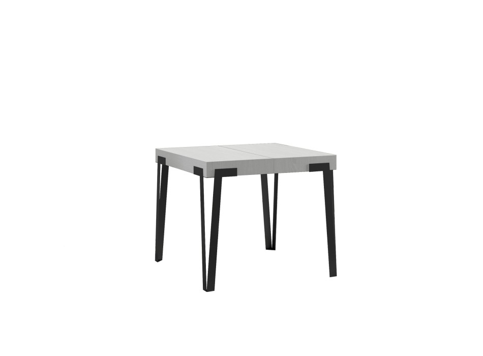 Stůl Rio - Rozkládací stůl 90x90/246 cm Rio s rámem z bílého jasanu a antracitové barvy