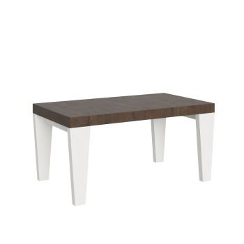Stůl Spimbo Mix - Rozkládací stůl 90x160/420 cm Spimbo Mix s deskou z bílého jasanu a nohami z ořechového dřeva