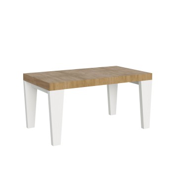 Stůl Spimbo Mix - Rozkládací stůl 90x160/420 cm Spimbo Mix s deskou z bílého jasanu a nohami z ořechového dřeva