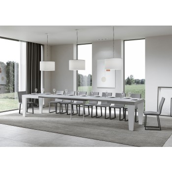 Stůl Spimbo Mix - Rozkládací stůl 90x160/420 cm Spimbo Mix s deskou z bílého jasanu a nohami z ořechového dřeva