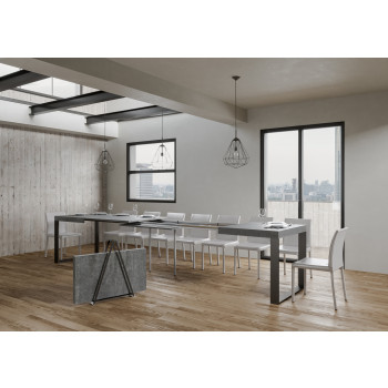 Stůl Tecno P.90 - Rozkládací stůl 130/390x90 cm Tecno bílý jasan s antracitovými nohami