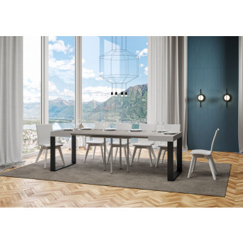 Stůl Tecno P.90 - Rozkládací stůl 90/246x90 cm Tecno bílý jasan s antracitovými nohami