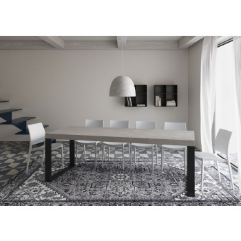Tecno Premium Stůl D.90 - Rozkládací stůl 120/224x90 cm Tecno Premium bílý jasan s antracitovými nohami