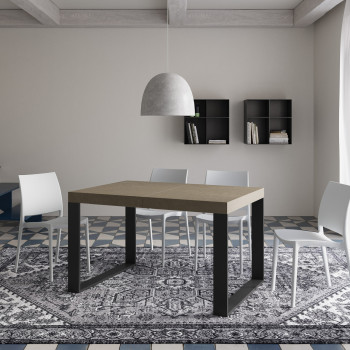 Tecno Premium Stůl D.90 - Rozkládací stůl 120/224x90 cm Tecno Premium bílý jasan s antracitovými nohami
