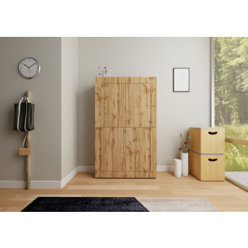  - Credenza alta 4 ante 100x35x165 cm Elios bianco lucido