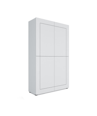  - Credenza alta 4 ante 100x35x165 cm Elios bianco lucido